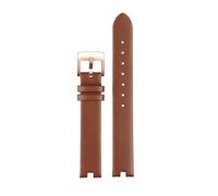 DKWOIS Compatible avec le bracelet de montre g-ucci Notch ya141401 ya141501 Bracelet de montre en cuir for femme GC Chaîne en cuir 12 mm 14 mm Bracelet souple(Brown-rose gold,12mm)