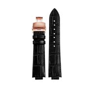 DKWOIS Compatible Avec Les Bracelets De Montre LV Et Louis Vuitton Tambour Q114k Et Q1121, Bracelet De Montre En Cuir De Vache À Dégagement Rapide, Surélevé, 18 X 10 Mm, 21 X 12 Mm(Black rose gold)