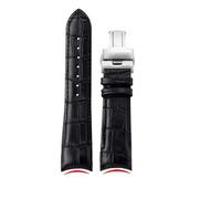 DKWOIS Compatible avec Tissot 1853 COUTURIER T035 T035407A T035617 627 T035439 Bracelet incurvé for homme 22 mm 23 mm 24 mm Bracelet en cuir véritable(Black-silver,24mm)