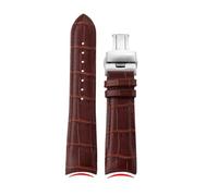 DKWOIS Compatible avec Tissot 1853 COUTURIER T035 T035407A T035617 627 T035439 Bracelet incurvé for homme 22 mm 23 mm 24 mm Bracelet en cuir véritable(Brown-silver,23mm)