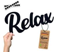 DKWRK3D Panneau adhésif Relax - En plastique - Inscription Chill Lounge - Décoration murale de salle de bain - Relaxation - Décoration murale - Yoga - Home - Spa - Décoration murale de salon (L)