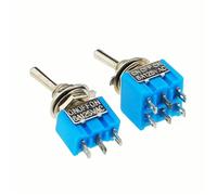 DL 5 pièces interrupteur à bascule à levier Miniature unipolaire Double jet ON-OFF-ON/ON-ON 120VAC 6A 1/4 pouces montage MTS-102 103 202 203(MTS-102)