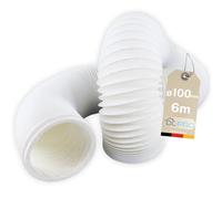DL-pro 6 m Tuyau d’évacuation Ø100 mm - Gaine PVC blanche pour hotte, sèche-linge, climatiseur - NON compatible Ø102 mm