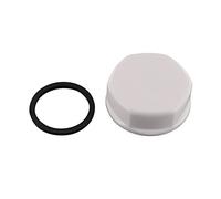 DL-pro Capuchon de fermeture avec filetage intérieur 1" pour siphon en plastique blanc.