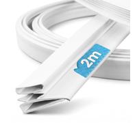 DL-pro Joint porte frigo 2m 21mm à découper, compatible avec Siemens Miele | Largeur totale 21 mm, hauteur 17 mm, PVC blanc - Lèvre plate à clipser, serrer ou coller, bande magnétique non incluse