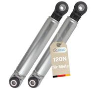 DL-pro Lot de 2 amortisseurs pour machine à laver Miele 4500826, 4151285 et Bosch Siemens Constructa 107654, 105523, 118869 - Alésage 8 mm d'épaisseur 120 N - Pièce de rechange - Amortisseur de