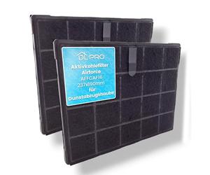 DL-pro - Lot de 2 filtres à charbon actif 237x190mm compatibles avec AIRFORCE AFFCAF16 - Filtre à charbon pour hotte aspirante