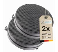 DL-pro Lot de 2 filtres à charbon actif ronds Ø 168 mm (sans languettes), hauteur 31 mm, compatibles avec Falmec n° 6 (103050091, 114163, Type 6/Type C) et Airlux CR2000