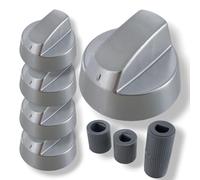 DL-pro Lot de 5 boutons rotatifs universels, diamètre 42 mm, poignée rotative avec adaptateurs de 6 mm et 8 mm, boutons pour presque tous les fours, plaques de cuisson, fours, plaques de cuisson à gaz