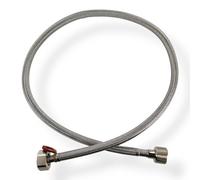 DL-pro Rallonge de tuyau d'alimentation 1 m 3/4" droit/droit -15° à +90° en acier inoxydable pour machine à laver, lave-vaisselle, lave-vaisselle