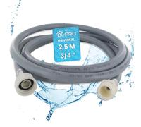DL-pro Rallonge de tuyau d'alimentation 2,5 m droite 3/4" eau froide 25 °C pour machine à laver, lave-vaisselle, pression d'éclatement 90 bars.