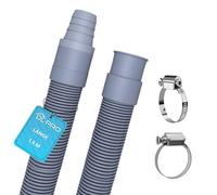 DL-pro Rallonge de tuyau d'évacuation universelle de 1,5 m avec colliers de serrage [Ø 19 mm] pour machine à laver - Rallonge de tuyau de machine à laver [parfaitement étanche] - Tuyau d'évacuation
