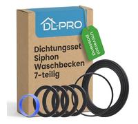 DL-PRO Set de joints pour siphon de lavabo 7 pièces, compatible avec siphons 1 1/4 pouces (32 mm), siphon tubulaire, siphon bouteille, siphon design
