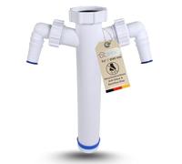 DL-pro Tube plongeant DN40 (1 1/2" G6/4), 265 mm, 2 raccords orientables pour appareil, anti-odeur & anti-retour - pour lave-linge & lave-vaisselle