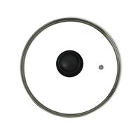DL SERVICE Couvercle en verre de 280 mm pour casseroles et poêles avec trou de vapeur, verre résistant pour bien contenir la vapeur, bouton anti-brûlure