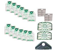 DL SERVICE Kit de rechange pour Folletto Vk 200/220s | 12 sacs + 2 filtres + 1 sous-brosse + 12 parfums, pièces de rechange compatibles pour l'entretien et le nettoyage du Folletto