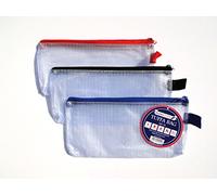 Habercrafts DL Tuff Bag Lot de 12 Pochettes zippées en Plastique Transparent résistant à l'eau et renforcé en Maille Robuste