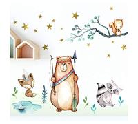 DL212-1 Sticker mural décoratif pour chambre d'enfant Motif animaux de la forêt Safari