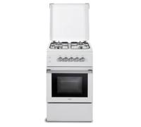 DL554GW2 - Cuisinière à gaz avec four à gaz 4 feux 50 x 50 cm Blanc