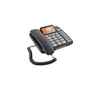 Téléphone filaire Gigaset DL580 avec ID d'appelant noir - Mains libres et horloge intégrée