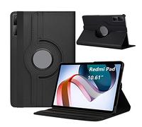 Dlahaby Coque Etui de Protection pour Xiaomi Redmi Pad 10,61'' 2022, 360° rotative avec fonction support, compatible avec Xiaomi Redmi Pad (10,61 pouces) Tablette Noir