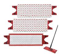 DLAIMI 3 Pièces Serpillere Recharge Compatible with Vileda Ultramax, Housse de Coussin de vadrouille en Microfibre pour Tous Les sols durs pour Machine à Laver (Rouge-3)