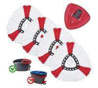 DLAIMI 4PCS Tête de Remplacement de serpillière en Microfibre Compatible avec Vileda Turbo 2-en-1, Tête de serpillière de Remplacement à Rotation Forte capacité de Nettoyage et Facile à remplacer