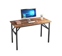 DlandHome Bureau Pliant 120x60 Table Informatique d'Ordinateur Table Bureau Pliante Table Bureau Pliant Poste de Travail Table Pliable d’étude/d'écriture/à Manger pour Maison/Bureau,Marron & Noir