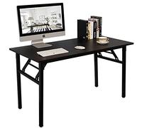 DlandHome Bureau Pliant 120x60 Table Informatique d'Ordinateur Table Bureau Pliante Table Bureau Pliant Poste de Travail Table Pliable d’étude/d'écriture/à Manger pour Maison/Bureau,Noir