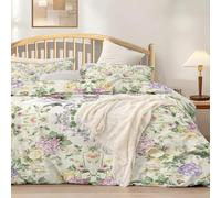 DlaQoryx Housse de Couette Hortensia Parure de Lit 240x260 cm Fleur Rétro, Housse Couette Ensemble Literie Imprimé Réversible avec 2 Taies d'oreiller 65x65 cm