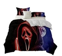 DLAYLQZG Film D’Horreur Harrowing Squelette Housse De Couette Ensemble De Literie avec Fermeture à GlissièRe pour Adolescents Adultes Halloween CrâNe Con Federa (Fantômes4,200x200cm)