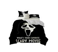 DLAYLQZG Film D’Horreur Harrowing Squelette Housse De Couette Ensemble De Literie avec Fermeture à GlissièRe pour Adolescents Adultes Halloween CrâNe Con Federa (Fantômes1,200x200cm)
