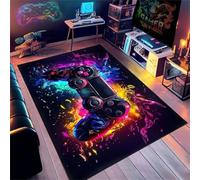 DLAYLQZG Tapis Gamer 3D Design Commande de Jeu - Revêtement de Sol Antidérapant avec Motif Style Arcade, Tapis de Bureau Ergonomique pour Setup Gaming Décoration Moderne (Coloré 1,80x120 cm)
