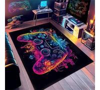 DLAYLQZG Tapis Gamer 3D Design Commande de Jeu - Revêtement de Sol Antidérapant avec Motif Style Arcade, Tapis de Bureau Ergonomique pour Setup Gaming Décoration Moderne (Coloré 3,120x180 cm)