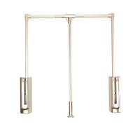 DLAZUM Barre de penderie télescopique réglable, Barre de penderie sectionnelle avec système de Levage, Cintre de Dressing, supportant jusqu'à 30 kg.,Mocha-890-1210mm