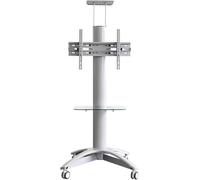 DLAZUM Chariot TV Mobile sur roulettes - Support de Sol Portable pour téléviseurs LCD/LED de 32" à 70" avec Plateau réglable - Support TV Roulant pour la Maison, Le Bureau et Le