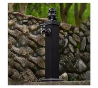 DLAZUM Colonne d'arrosage Verticale cylindrique en Acier Inoxydable 304, Colonne indépendante pour Jardin extérieur, siège de Tuyau d'arrosage avec Verrouillage et Robinet en CU,D-76cm