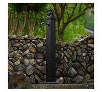 DLAZUM Colonne d'arrosage Verticale cylindrique en Acier Inoxydable 304, Colonne indépendante pour Jardin extérieur, siège de Tuyau d'arrosage avec Verrouillage et Robinet en CU,E-116cm