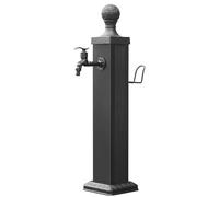 DLAZUM Colonne d'eau sur Pied, Robinet de Jardin, rallonge de Robinet extérieur en Acier Inoxydable avec Robinet et Pistolet d'arrosage, Support de Tuyau d'arrosage.,Single Out-74cm/29.1in