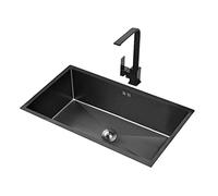 DLAZUM Évier Utilitaire en Acier Inoxydable, 38 x 15 x 20 cm de Profondeur, évier de Bar, Grand évier à Une cuve Noir, Couleur Unique A1,One Color-A2