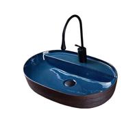 DLAZUM Lavabo de Salle de Bain Grand Format, Vasque de Balcon, Vasque Simple, Vasque créative à Poser, Vasque Artistique, lavabo sur comptoir, Vasque de Salle de Bain,A-