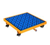 DLAZUM Plateforme modulaire de rétention des déversements avec Drain, Palette métallique Durable sur Roues pour Un Stockage étanche dans Les entrepôts et garages industriels.,65x65x15cm/Yellow