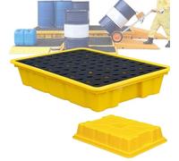 DLAZUM Plateforme modulaire de rétention des déversements avec système de Drainage et passages pour Chariot élévateur, Base empilable étanche pour Le Stockage sécurisé des produ,66 * 36 * 12cm