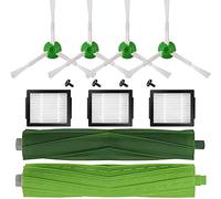 DLD 1 lot de brosses en caoutchouc multi-surfaces + 3 filtres HEPA + 6 brosses de balayage des bords pièces de rechange pour aspirateur iRobot Roomba i7 i7+/i7 Plus E5 E6