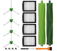 DLD Tattoo Lot de 9 brosses latérales de Rechange pour aspirateur iRobot Roomba i7 i7+/i7 Plus E5 E6 1 Lot de brosses en Caoutchouc Multi-Surfaces et 4 filtres HEPA et 4 brosses de Balayage des Bords