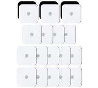 DLDIZM Lot de 20 Électrodes TENS EMS Réutilisables Auto-Adhésives 5x5 cm avec Bouton 3,5mm, Patchs de Remplissage pour Électrostimulateur, Soulagement des Douleurs Musculaires et Thérapie Physique