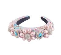 DLDXFKGV TRUSTTWO Perle Grande Fleur éponge Bandeau Luxe Brillant à la Main Baroque Broderie Cristal Bandeaux Strass Cheveux Accessoires The New(2)