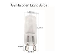 DLEDMOP Ampoule halogène G9 Q60/g9/230V Halogène 60W 230V Ampoules capsule à simple extrémité Finition dépolie JCD à base bi-broche blanche vif pour lampe de lampadaire, 10PCS, 60W