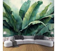DLERFLOVR 3D Papier Peint Feuilles De Plantes - Feuilles De Bananier Papier Peint Panoramique,Papier Peint Pour Salon Chambre Chambre D'Enfant Décoration Murale 400X280Cm