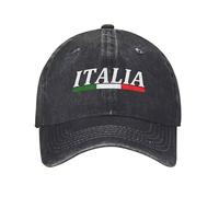 DLERFLOVR Casquette de Baseball Drapeau de l'Italie Vintage Denim Casquette Italie Réglable Unisexe Chapeau Distressed Trucker Hat pour Le Camping, Le Cyclisme, La Randonnée